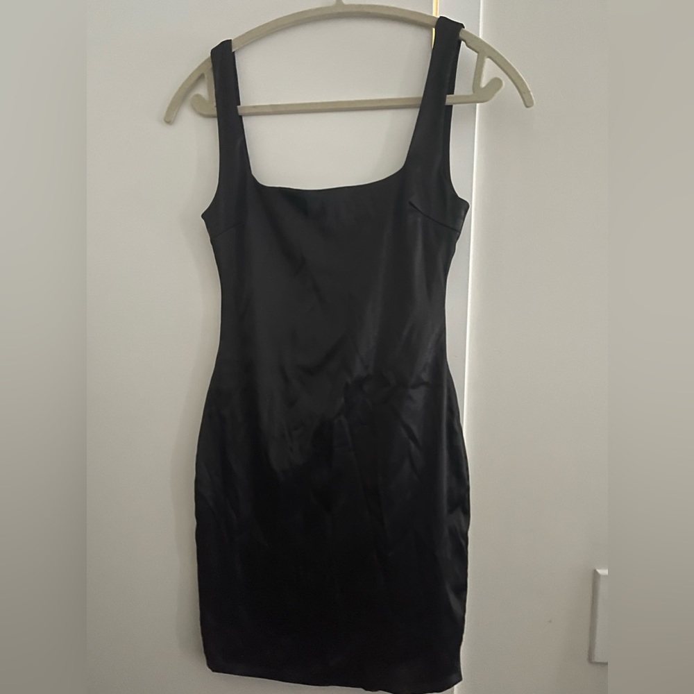 M Boutique black satin mini dress